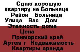 Сдаю хорошую квартиру на Больнице › Район ­ Больница › Улица ­ Вас › Дом ­ 10 › Этажность дома ­ 3 › Цена ­ 17 000 - Приморский край, Артем г. Недвижимость » Квартиры аренда   